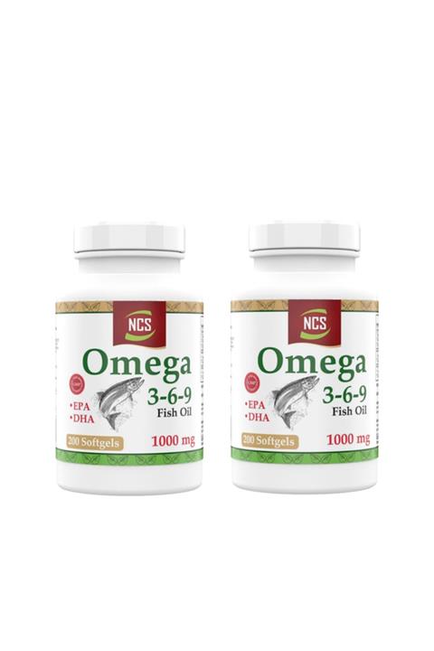 NCS Omega 3 6 9 Balık Yağı 1000 mg 200 Capsül X 2 Kutu 400 Capsül