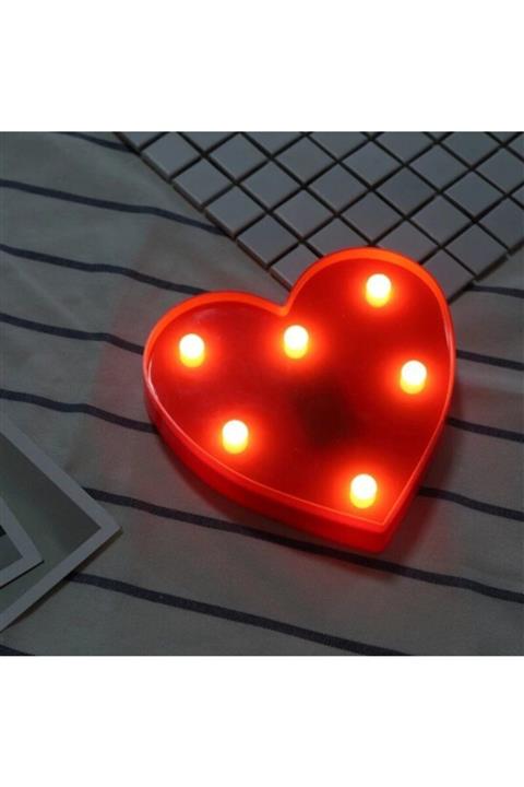 ELBA Led Işıklı Kırmızı Kalp Lambası - Kırmızı