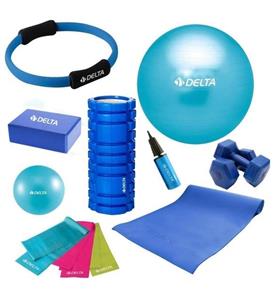 Delta 55-20cm Pilates Topu Minderi Foam Roller Yoga Blok Bant Set