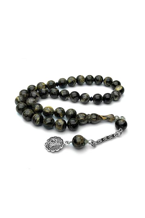 Midyat Gümüş Dünyası Toz Pres Kehribar Tesbih