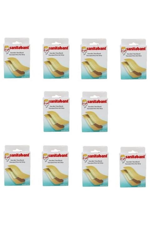 Sanitabant Hava Geçirgen Suya Dayanıklı Standart Yarabandı 20'li 10 Kutu 200 Adet