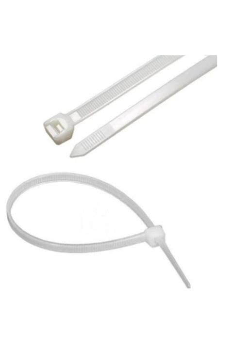 AKSUFEZ Plastik Beyaz Cırt Kelepçe 4.8 x 250 mm 100 Lü Tnr-0452