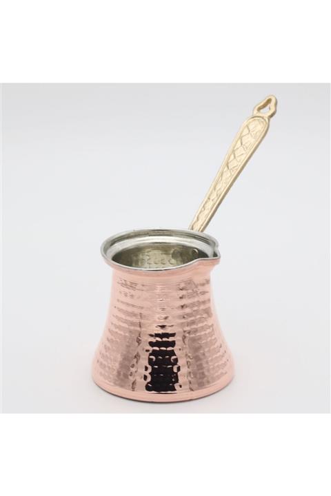 Murat Bakırcılık Dövme Kalın Bakır 5 Fincanlık Lüks Kahve Cezvesi