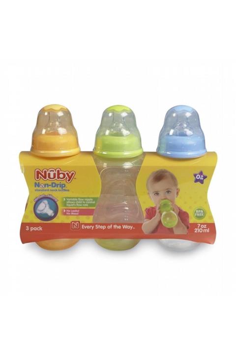 Nuby Biberon 3 Adet 210ml 0 Ay (3'LÜ SET)