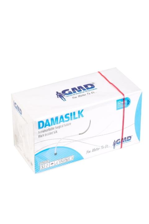GMD Damasilk Cerrahi Sütür İpek Usp 4-0 75 cm İplik Uzunluğu 3/8 Daire 22 mm Ters Keskin İğne