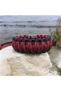 Çınar Extreme El Yapımı Bordo Taktik Survival Kral Kobra Ayarlanabilir Paracord Bileklik