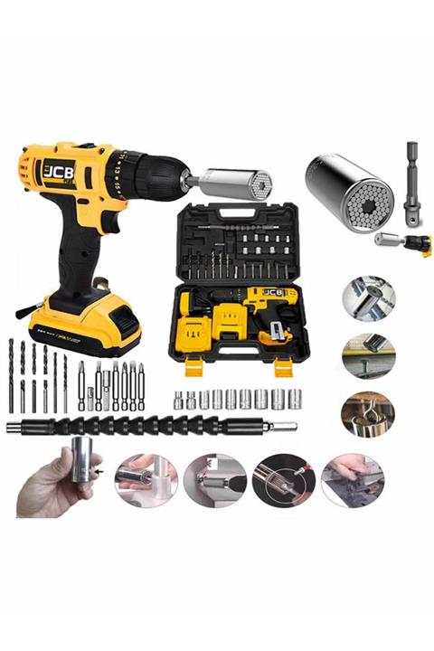 ProJCB Plus X-torq Jsr 3250 Li + 27 Pcs +7-19 Soket Çift Akülü Metal Şanzımanlı Şarjlı Matkap