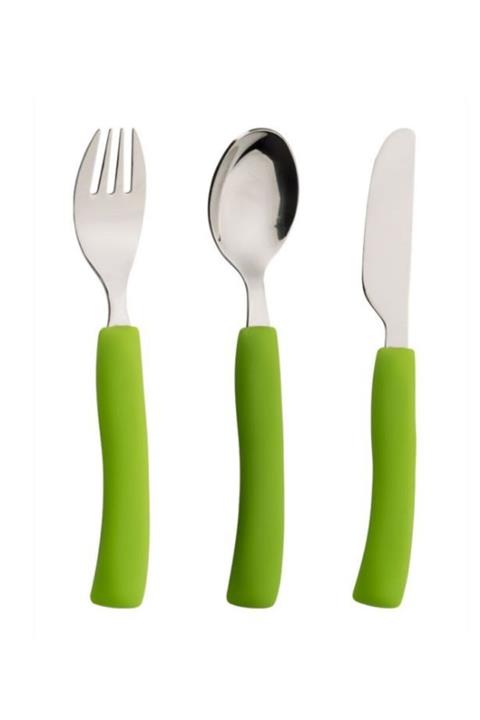 Paşabahçe 3 Parça Yeşil Bebek Mama Kaşık Seti
