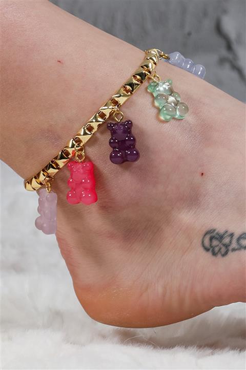 Gunbaz Aksesuar Kadın Jelibon Ayıcık Uçlu Halhal 007