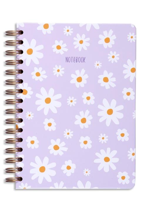 Matt Notebook A5 15x21 Cm Spiralli Çizgili Tarihsiz Not Defteri Papatya