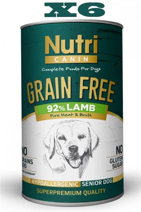 Nutri Canin Kuzu Etli %92 Tahılsız 400gr Senior Yaş Yaşlı Köpek Maması 6adet