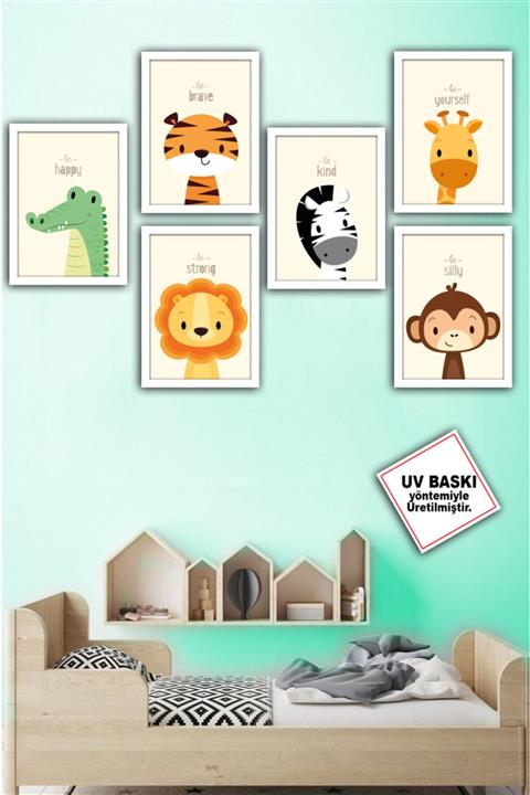 Lankas 6 Parça Çocuk Odası Sevimli Hayvanlar Konseptlk15732895