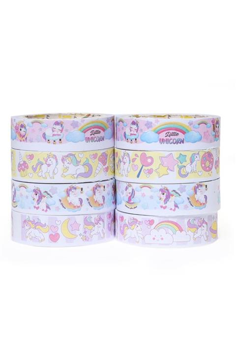 VUKİ Unicorn Renkli Desenli 8'li Bant Seti 5m
