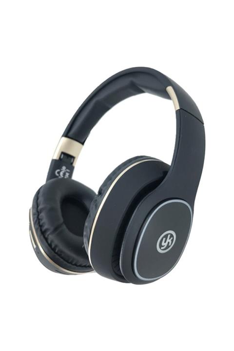 YK Design Yk Kablosuz Rgb Led Işıklı Bluetooth Stereo Kulaklık Siyah + Sd Kart