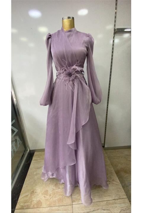 Lacrima Kadın Lila Çiçek Detaylı Abiye