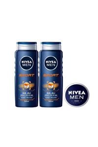 Nivea Duş Jeli Sports 500 Ml X 2 Adet + Men Krem 30 Ml