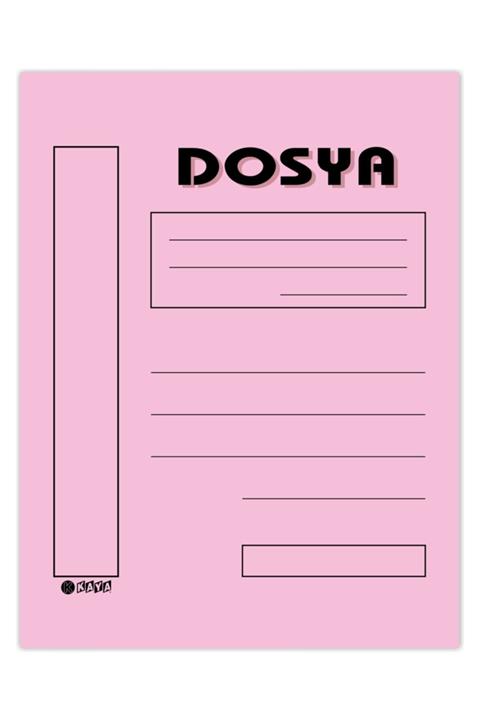Kaya Tam Kapak Karton Telli Dosya Pembe 2. Kalite 100'lük Paket