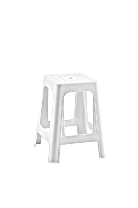 Papatya Mercan Beyaz Plastik Tabure