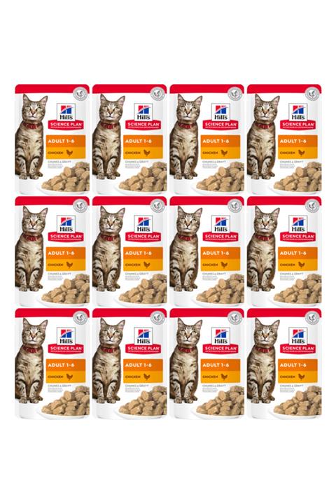 Hill's Science Plan Tavuklu Yetişkin Yaş Kedi Maması 85gr X 12 Adet