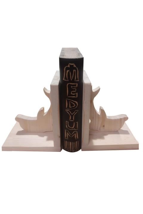 onahsap Gümüş Ahşap Kitap Tutacağı