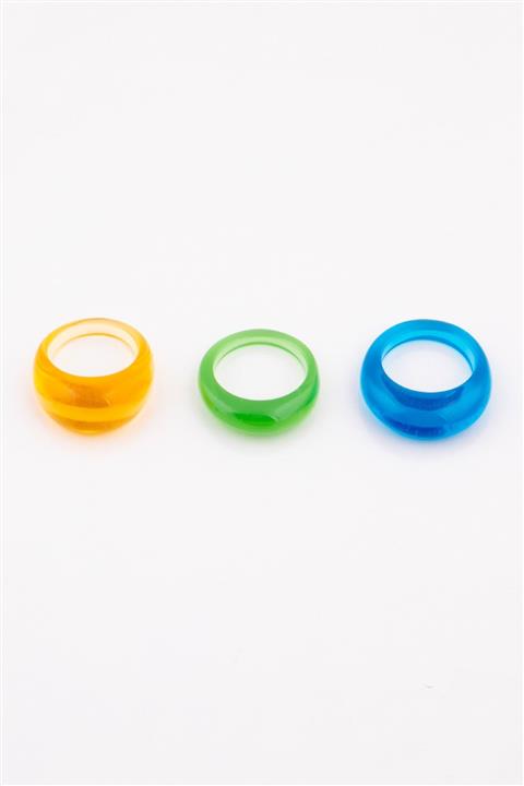 Ervalina 3'lü Reçine Tasarım Yüzük Set