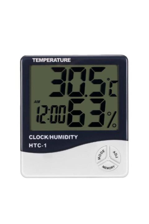 Engpars Masaüstü Dijital Termometre Nem Ölçer Saatli