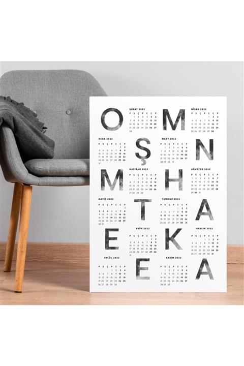 bi'aldım Ay Poster Takvim 35x50 Cm 2022 Duvar Takvimi