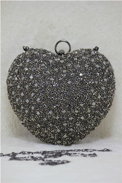 Modames Kadın Platin Taşlı Abiye Çanta