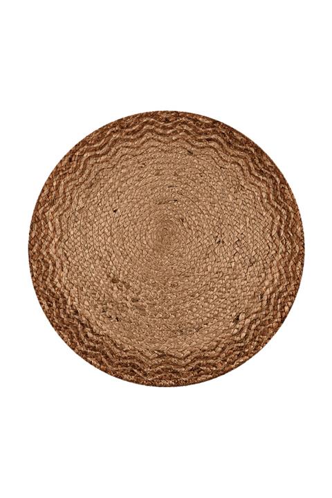 TurQhouse Kahverengi Amaris Degrade Jüt Örme Hasır Kilim