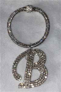 Arabasına Aşıklar Kulübü Swarovski Taşlı Bileklik Anahtarlık B Harfli