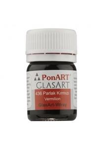 Ponart Glass Art 20 Ml Parlak Kırmızı Cam Boyası - 436