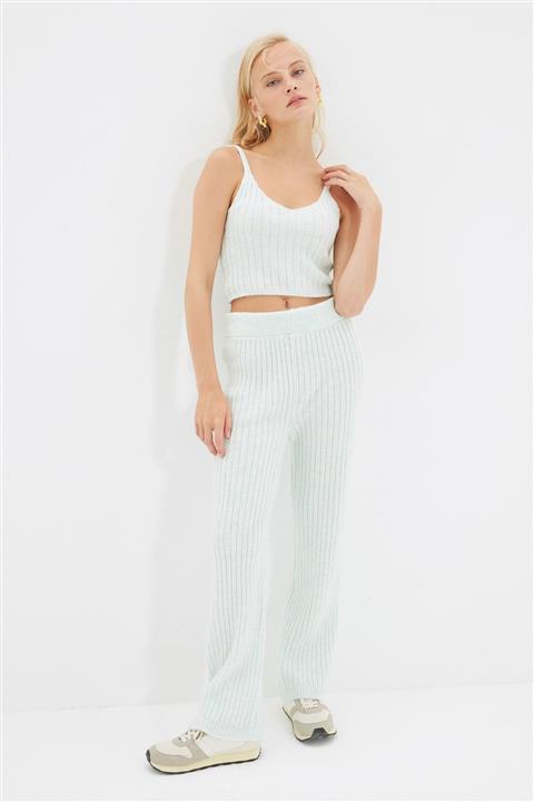 TRENDYOLMİLLA Mint Fitil Örgülü Triko Alt-Üst Takım TWOAW22AU0101