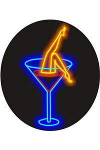 euroneon Neon Led Koktyl Bardağı Dekoratif Işıklandırılmalı Figürü