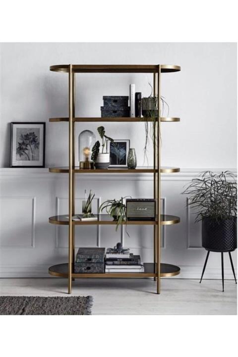 atolly design Metal Gold Kitaplık