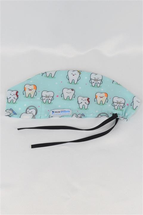 Nur Medikal Giyim Yeşil Diş Desenli Cerrahi Bone