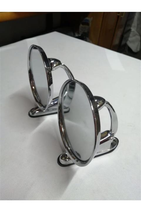 AKBAŞ OTO 124 Dış Dikiz Aynası Metal Gövdeli Yuvarlak Krom Ayna (takım)