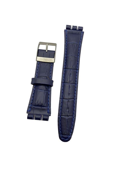 MercanSaat Swatch Croco Baskılı Desenli Hakiki Deri Saat Kordonu Kayışı 19 Mm