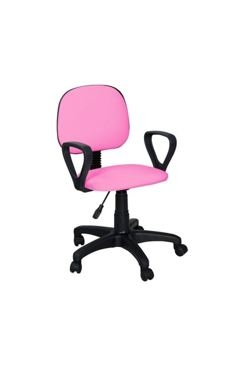 PusulaLİfe Pembe Kollu Bilgisayar Sekreter Ve Çalışma Sandalyesi Ofis Taburesi