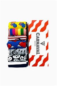 CARNAVAL SOCKS 7'li Happy Socks Renkli Desenli Tasarım Çorap