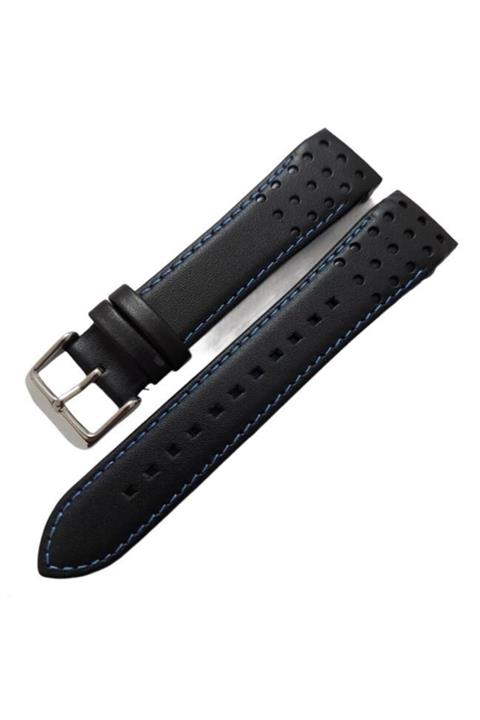 SAATKORDONCUSU Seiko Spc089p1 Barselona Sportura Mavi Dikişli Siyah Deri Kordon