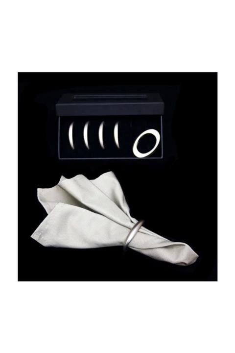 wishne Peçetelik Sofra Yüzüğü Wishne Mat Gümüş 6 Adet 1 Paket