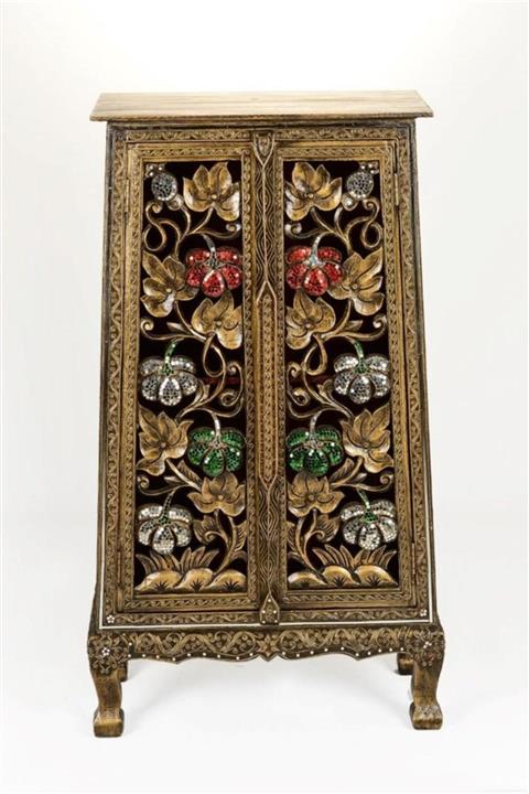 Trendest Ahşap Özel Parça Işlemeli Varaklı Kapaklı Şifonyer 1 Metre