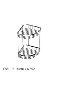 Duxxa Duşakabin Oval Köşe Rafı 19x19 (prinç Malzeme)