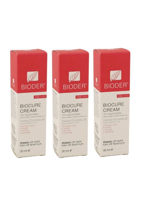 Bioder Tüy Azaltıcı Krem 30 ml Yüz İçin 3 Adet