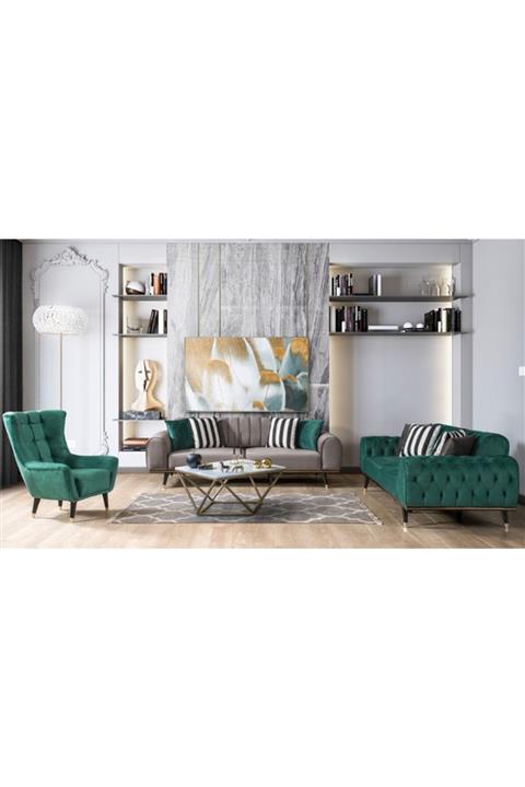 CaddeYıldız Deco Yeşil Salon Takımı