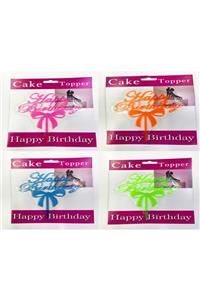 fuescasa Happy Birthday Fiyonk Cake Topper 4 Adet