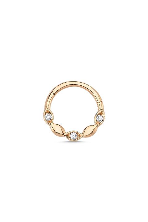 Aypa Mücevher Pırlantalı Kırmızı Halka Tragus Küpe