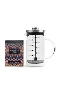 endorfia 600 ml Ateşe Dayanıklı Cam French Press Ve 100 g Guatemala Kahve