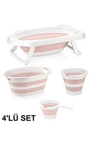 Sepetkitchen Katlanabılır Banyo Seti Pudra 4 Lü Set