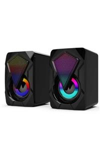 Kupa 2+0 Ses Sistemi Bilgisayar Güçlü Ses Rgb Ayarlanabilir Bass Kaliteli Ses Çok Amaçlı Taşınabilir